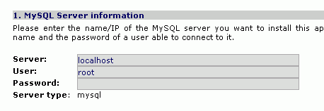 MySQL Info screenshot